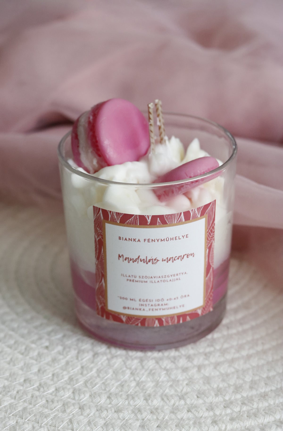 Mandulás macaron szójaviaszgyertya